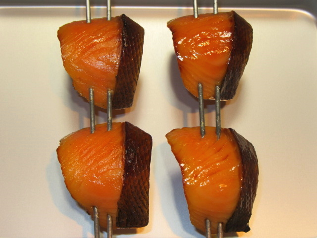 鮭の味噌漬けの焼き上がりの比較写真